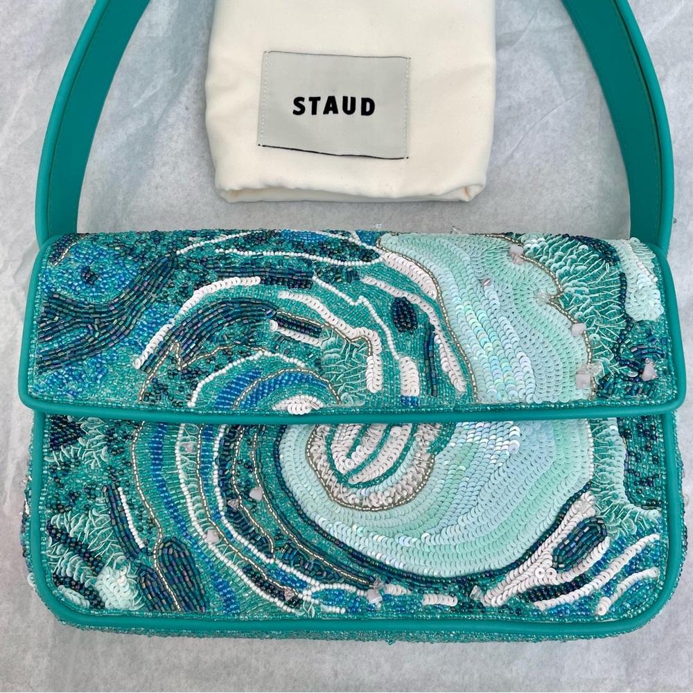STAUD BEADED TOMMY BAG VIRAL TIDAL WAVE - Picture 10 of 12